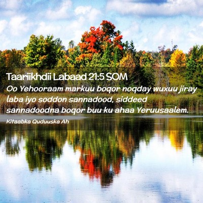 Picture 02 - Taariikhdii Labaad 21:5 SOM - Oo Yehooraam markuu boqor noqday wuxuu jiray laba - Bible Verse Picture
