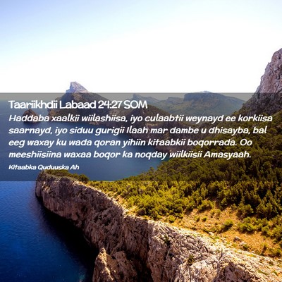 Picture 02 - Taariikhdii Labaad 24:27 SOM - Haddaba xaalkii wiilashiisa, iyo culaabtii - Bible Verse Picture