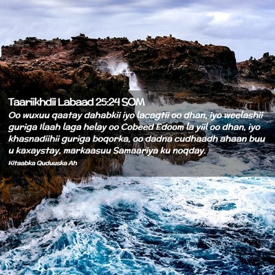Picture 02 - Taariikhdii Labaad 25:24 SOM - Oo wuxuu qaatay dahabkii iyo lacagtii oo dhan, - Bible Verse Picture