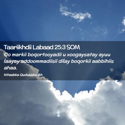 Picture 02 - Taariikhdii Labaad 25:3 SOM - Oo markii boqortooyadii u xoogaysatay ayuu laayay - Bible Verse Picture