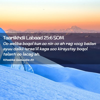Picture 02 - Taariikhdii Labaad 25:6 SOM - Oo weliba boqol kun oo nin oo ah rag xoog badan - Bible Verse Picture