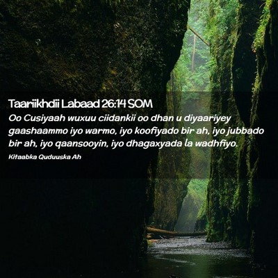 Picture 02 - Taariikhdii Labaad 26:14 SOM - Oo Cusiyaah wuxuu ciidankii oo dhan u diyaariyey - Bible Verse Picture