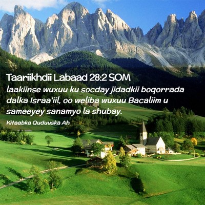 Picture 02 - Taariikhdii Labaad 28:2 SOM - laakiinse wuxuu ku socday jidadkii boqorrada - Bible Verse Picture