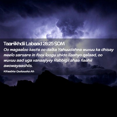 Picture 02 - Taariikhdii Labaad 28:25 SOM - Oo magaaloo kasta oo dalka Yahuudahna wuxuu ka - Bible Verse Picture