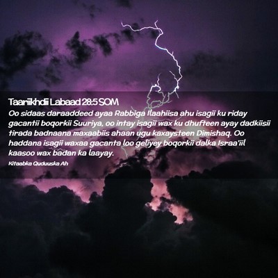 Picture 02 - Taariikhdii Labaad 28:5 SOM - Oo sidaas daraaddeed ayaa Rabbiga Ilaahiisa ahu - Bible Verse Picture