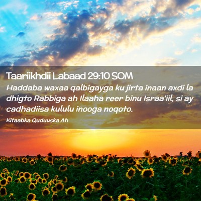 Picture 02 - Taariikhdii Labaad 29:10 SOM - Haddaba waxaa qalbigayga ku jirta inaan axdi la - Bible Verse Picture