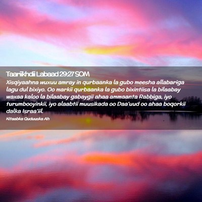 Picture 02 - Taariikhdii Labaad 29:27 SOM - Xisqiyaahna wuxuu amray in qurbaanka la gubo - Bible Verse Picture