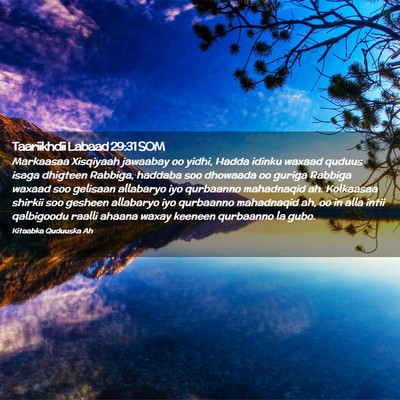 Picture 02 - Taariikhdii Labaad 29:31 SOM - Markaasaa Xisqiyaah jawaabay oo yidhi, Hadda - Bible Verse Picture