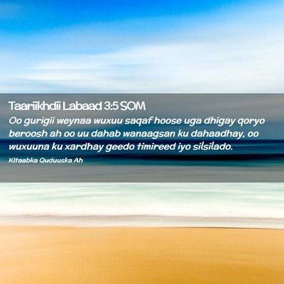 Picture 02 - Taariikhdii Labaad 3:5 SOM - Oo gurigii weynaa wuxuu saqaf hoose uga dhigay - Bible Verse Picture