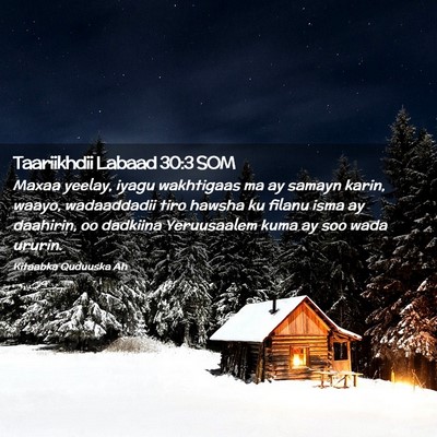 Picture 02 - Taariikhdii Labaad 30:3 SOM - Maxaa yeelay, iyagu wakhtigaas ma ay samayn - Bible Verse Picture