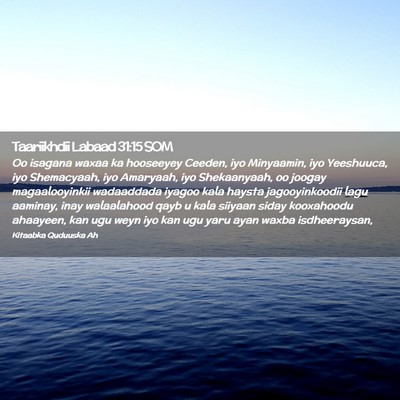 Picture 02 - Taariikhdii Labaad 31:15 SOM - Oo isagana waxaa ka hooseeyey Ceeden, iyo - Bible Verse Picture