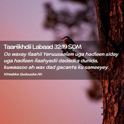 Picture 02 - Taariikhdii Labaad 32:19 SOM - Oo waxay Ilaahii Yeruusaalem uga hadleen siday - Bible Verse Picture