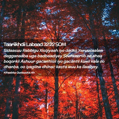 Picture 02 - Taariikhdii Labaad 32:22 SOM - Sidaasuu Rabbigu Xisqiyaah iyo dadkii Yeruusaalem - Bible Verse Picture