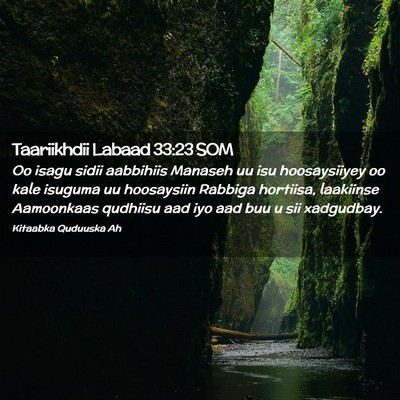 Picture 02 - Taariikhdii Labaad 33:23 SOM - Oo isagu sidii aabbihiis Manaseh uu isu - Bible Verse Picture