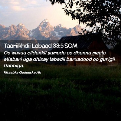 Picture 02 - Taariikhdii Labaad 33:5 SOM - Oo wuxuu ciidankii samada oo dhanna meelo - Bible Verse Picture