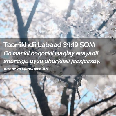 Picture 02 - Taariikhdii Labaad 34:19 SOM - Oo markii boqorkii maqlay erayadii sharciga ayuu - Bible Verse Picture