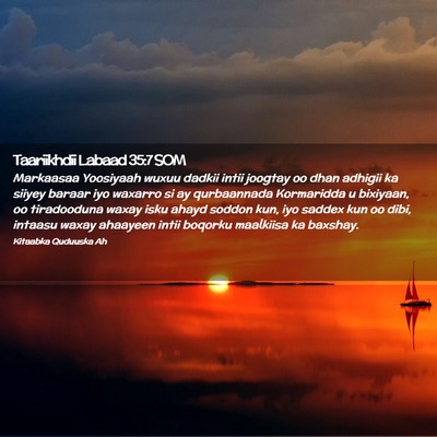 Picture 02 - Taariikhdii Labaad 35:7 SOM - Markaasaa Yoosiyaah wuxuu dadkii intii joogtay oo - Bible Verse Picture