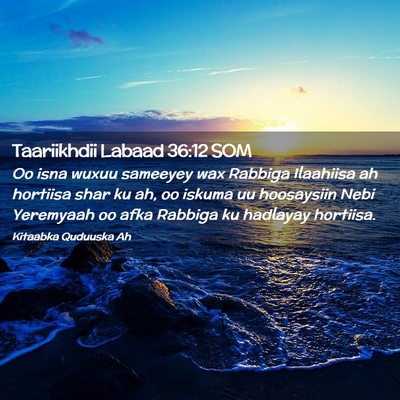 Picture 02 - Taariikhdii Labaad 36:12 SOM - Oo isna wuxuu sameeyey wax Rabbiga Ilaahiisa ah - Bible Verse Picture