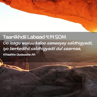 Picture 02 - Taariikhdii Labaad 4:14 SOM - Oo isagu wuxuu kaloo sameeyey saldhigyadii, iyo - Bible Verse Picture