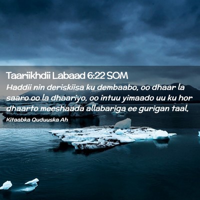 Picture 02 - Taariikhdii Labaad 6:22 SOM - Haddii nin deriskiisa ku dembaabo, oo dhaar la - Bible Verse Picture