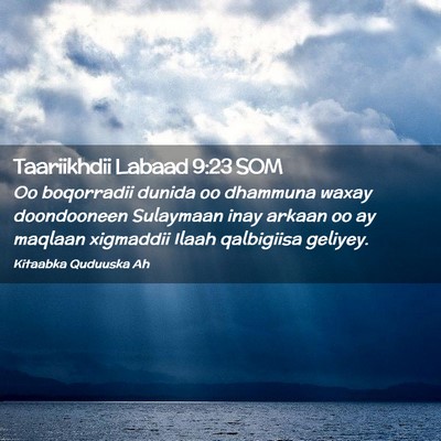 Picture 02 - Taariikhdii Labaad 9:23 SOM - Oo boqorradii dunida oo dhammuna waxay - Bible Verse Picture