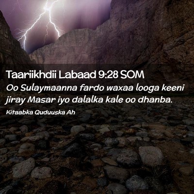 Picture 02 - Taariikhdii Labaad 9:28 SOM - Oo Sulaymaanna fardo waxaa looga keeni jiray - Bible Verse Picture