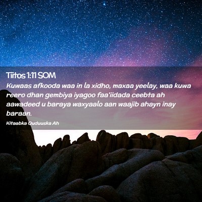 Picture 02 - Tiitos 1:11 SOM - Kuwaas afkooda waa in la xidho, maxaa yeelay, waa - Bible Verse Picture