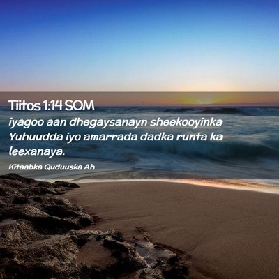 Picture 02 - Tiitos 1:14 SOM - iyagoo aan dhegaysanayn sheekooyinka Yuhuudda iyo - Bible Verse Picture