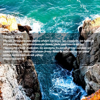 Picture 02 - Tiitos 3:3 SOM - Waayo, innaguba waa baynu ahayn nacasyo, iyo - Bible Verse Picture