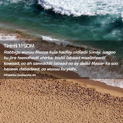 Picture 02 - Tirintii 1:1 SOM - Rabbigu wuxuu Muuse kula hadlay cidladii Siinay, - Bible Verse Picture