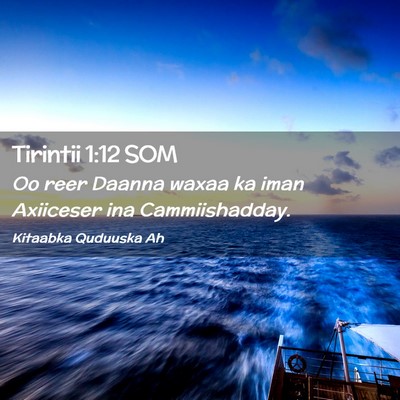 Picture 02 - Tirintii 1:12 SOM - Oo reer Daanna waxaa ka iman Axiiceser ina - Bible Verse Picture