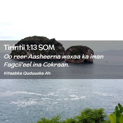 Picture 02 - Tirintii 1:13 SOM - Oo reer Aasheerna waxaa ka iman Fagcii'eel ina - Bible Verse Picture