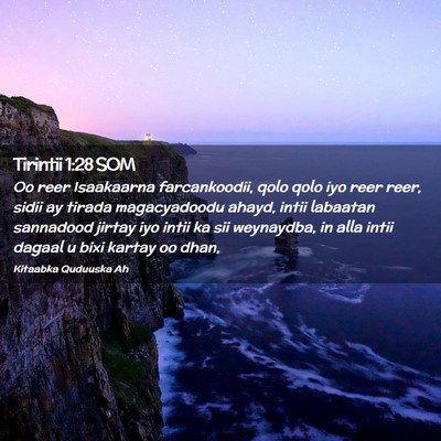 Picture 02 - Tirintii 1:28 SOM - Oo reer Isaakaarna farcankoodii, qolo qolo iyo - Bible Verse Picture