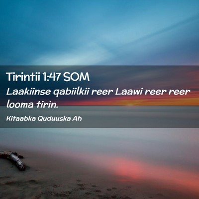 Picture 02 - Tirintii 1:47 SOM - Laakiinse qabiilkii reer Laawi reer reer looma - Bible Verse Picture