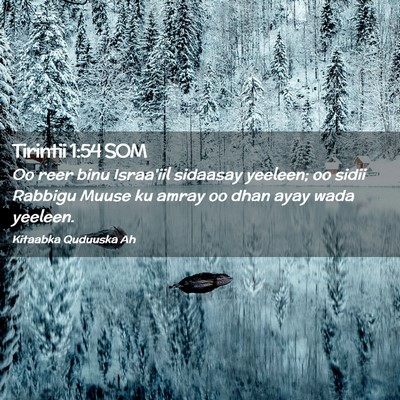 Picture 02 - Tirintii 1:54 SOM - Oo reer binu Israa'iil sidaasay yeeleen; oo sidii - Bible Verse Picture