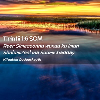 Picture 02 - Tirintii 1:6 SOM - Reer Simecoonna waxaa ka iman Shelumii'eel ina - Bible Verse Picture