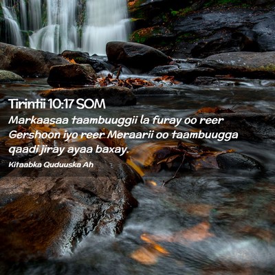 Picture 02 - Tirintii 10:17 SOM - Markaasaa taambuuggii la furay oo reer Gershoon - Bible Verse Picture