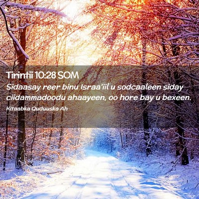 Picture 02 - Tirintii 10:28 SOM - Sidaasay reer binu Israa'iil u sodcaaleen siday - Bible Verse Picture