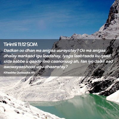 Picture 02 - Tirintii 11:12 SOM - Dadkan oo dhan ma anigaa uuraystay? Oo ma anigaa - Bible Verse Picture