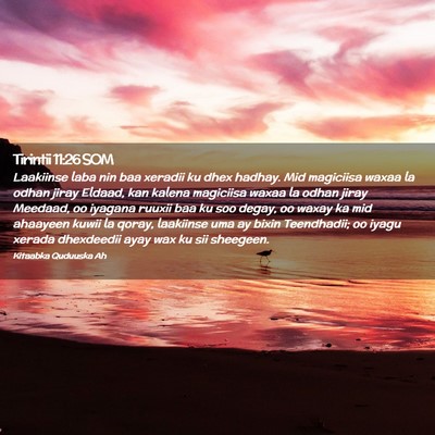 Picture 02 - Tirintii 11:26 SOM - Laakiinse laba nin baa xeradii ku dhex hadhay. - Bible Verse Picture