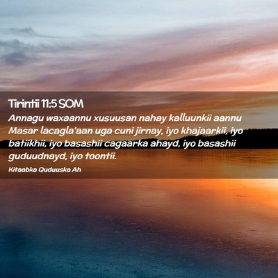 Picture 02 - Tirintii 11:5 SOM - Annagu waxaannu xusuusan nahay kalluunkii aannu - Bible Verse Picture