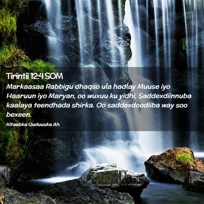 Picture 02 - Tirintii 12:4 SOM - Markaasaa Rabbigu dhaqso ula hadlay Muuse iyo - Bible Verse Picture