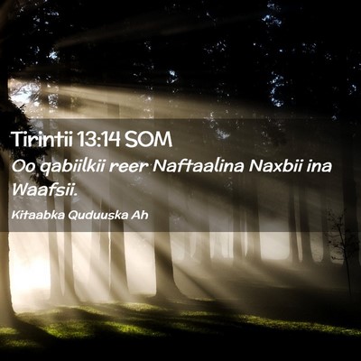 Picture 02 - Tirintii 13:14 SOM - Oo qabiilkii reer Naftaalina Naxbii ina - Bible Verse Picture