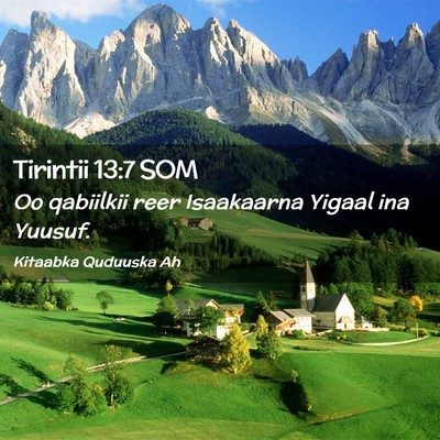 Picture 02 - Tirintii 13:7 SOM - Oo qabiilkii reer Isaakaarna Yigaal ina - Bible Verse Picture