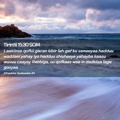 Picture 02 - Tirintii 15:30 SOM - Laakiinse qofkii gacan kibir leh gaf ku sameeyaa - Bible Verse Picture