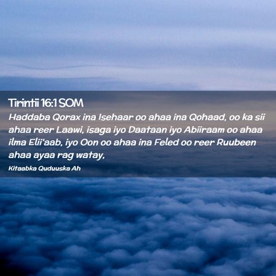 Picture 02 - Tirintii 16:1 SOM - Haddaba Qorax ina Isehaar oo ahaa ina Qohaad, oo - Bible Verse Picture