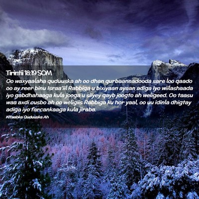 Picture 02 - Tirintii 18:19 SOM - Oo waxyaalaha quduuska ah oo dhan qurbaannadooda - Bible Verse Picture