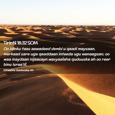 Picture 02 - Tirintii 18:32 SOM - Oo idinku taas aawadeed dembi u qaadi maysaan, - Bible Verse Picture