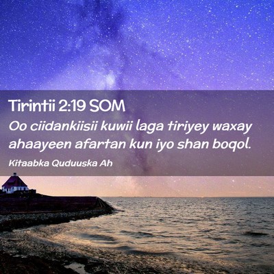 Picture 02 - Tirintii 2:19 SOM - Oo ciidankiisii kuwii laga tiriyey waxay ahaayeen - Bible Verse Picture