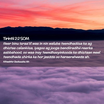 Picture 02 - Tirintii 2:2 SOM - Reer binu Israa'iil waa in nin waluba - Bible Verse Picture